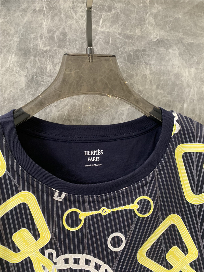 H**me5 chain print round neck short-sleeved t-shirt replica clothes