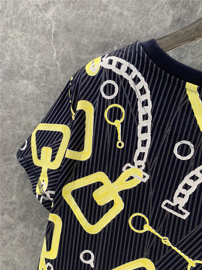 H**me5 chain print round neck short-sleeved t-shirt replica clothes