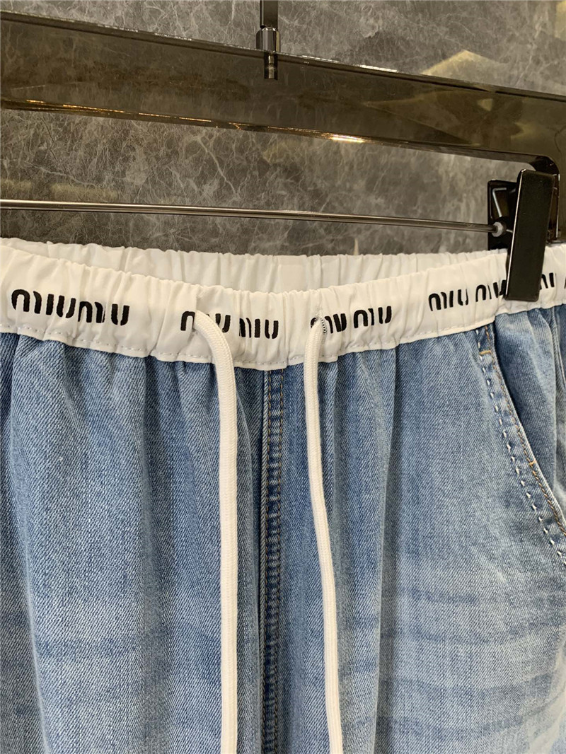 M1um1u denim wide-leg straight pants replica clothes