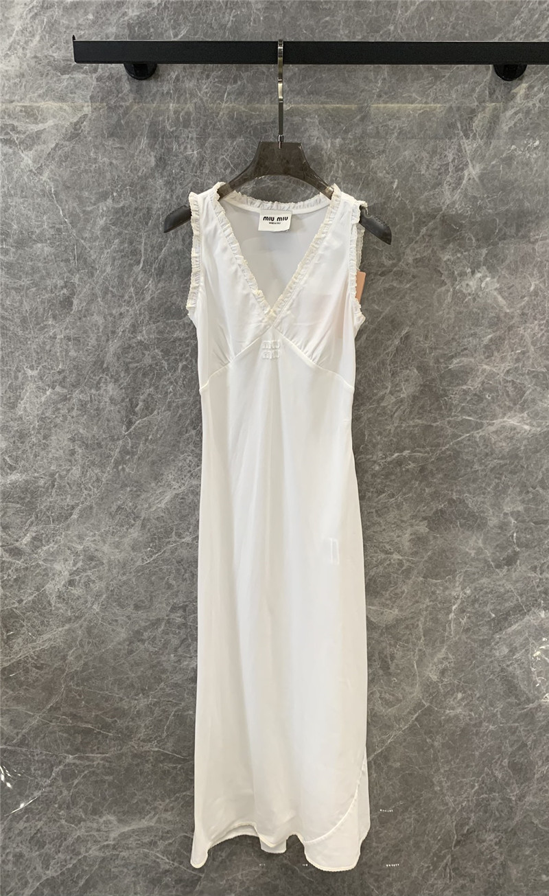 M1um1u cotton and linen lace dress replicas clothes