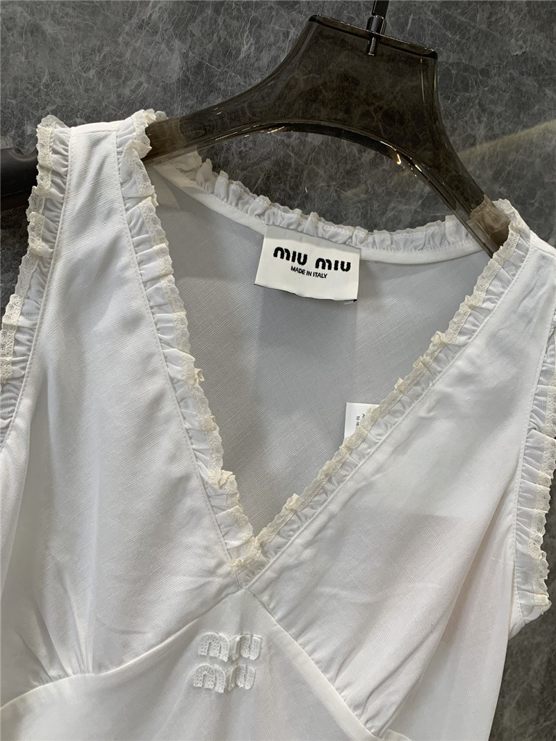 M1um1u cotton and linen lace dress replicas clothes