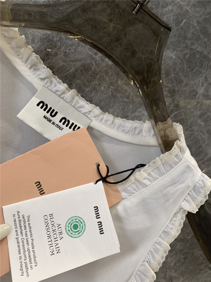 M1um1u cotton and linen lace dress replicas clothes