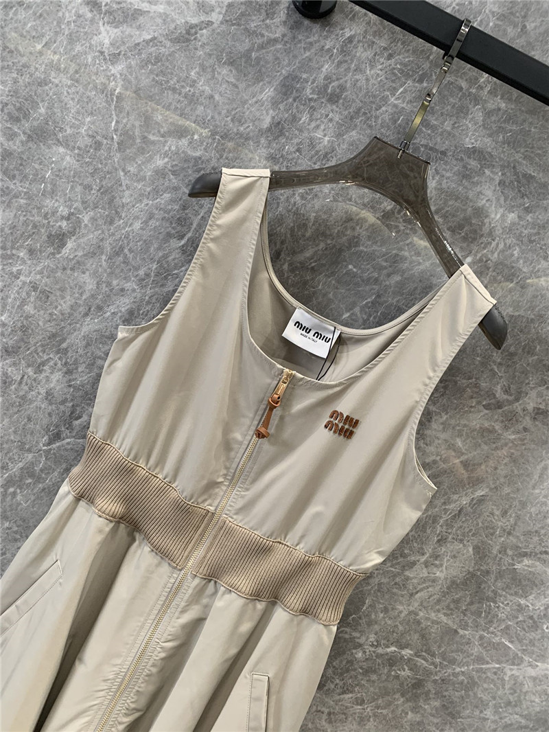 M1um1u sleeveless dress with waist and hem replica d&g clothing