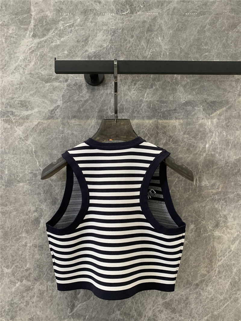 D10r zipper jacquard striped knitted vest replicas clothes
