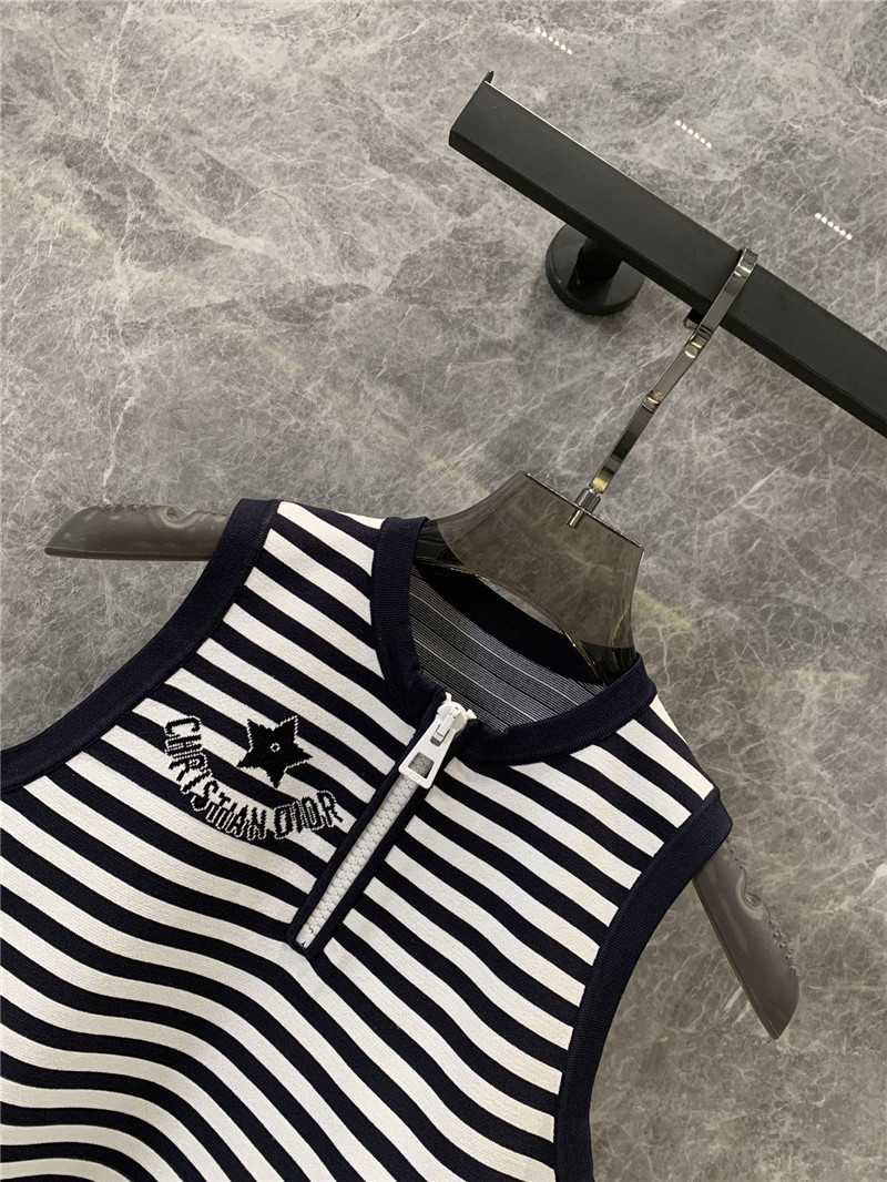 D10r zipper jacquard striped knitted vest replicas clothes