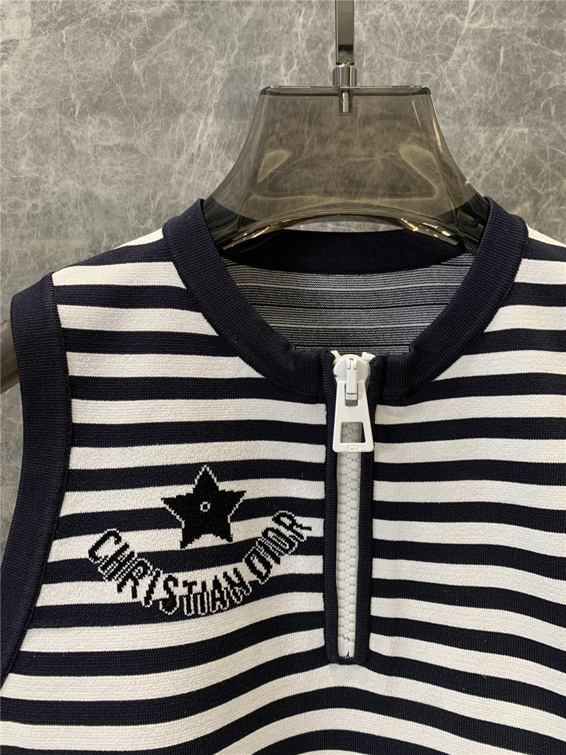 D10r zipper jacquard striped knitted vest replicas clothes