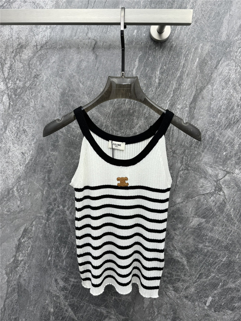 Ce1i*e striped camisole knit vest replica clothes