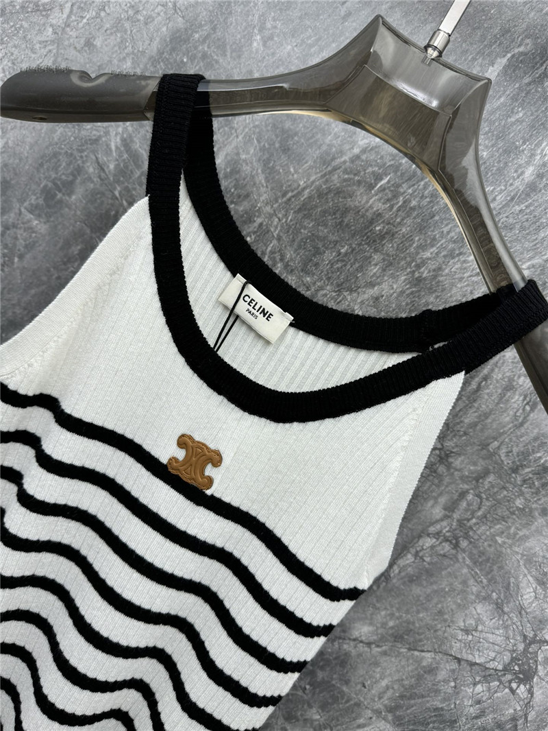 Ce1i*e striped camisole knit vest replica clothes