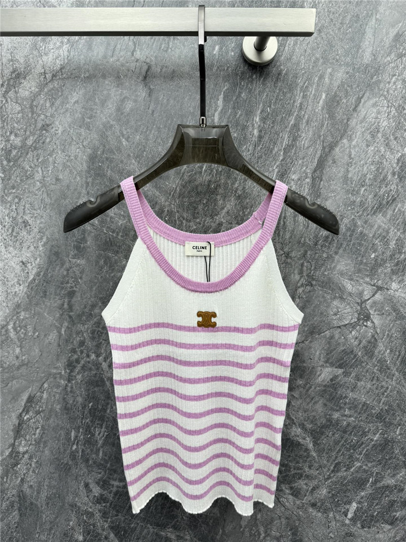 Ce1i*e striped camisole knit vest replica clothes