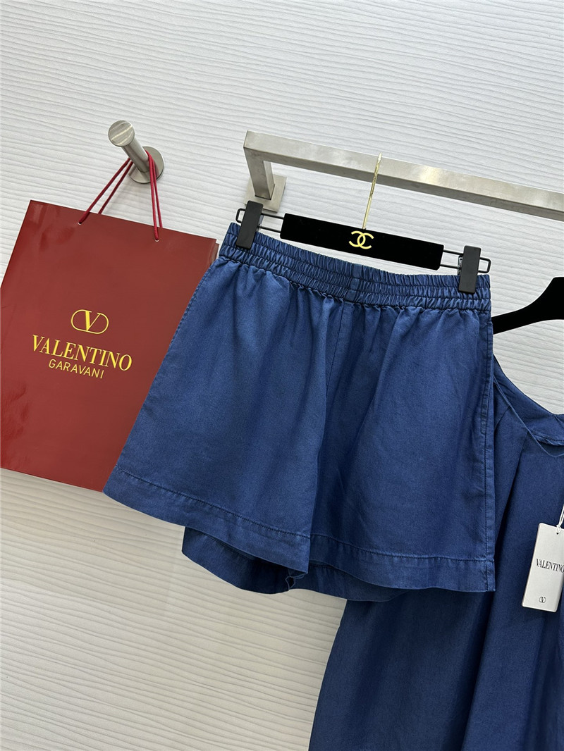 Va1e*ntin0 tencel denim suit cheap replica designer clothes