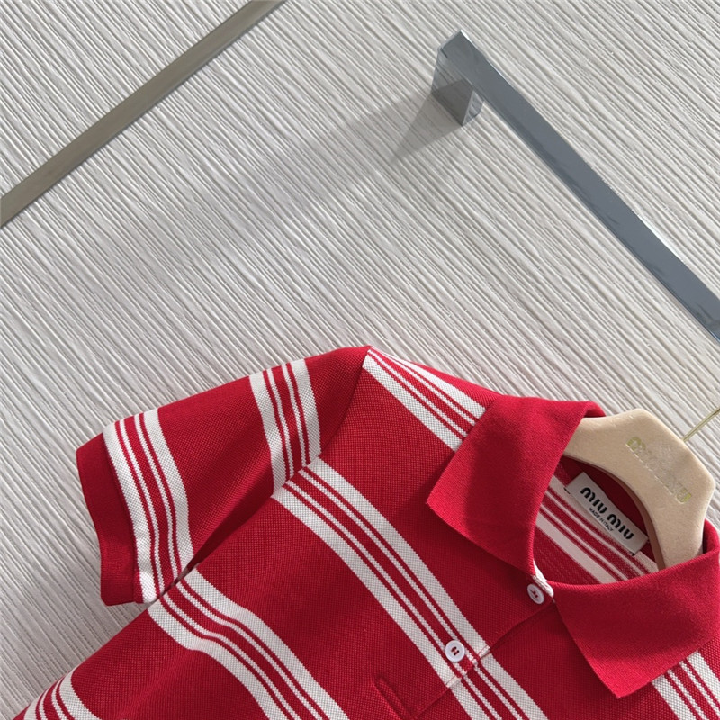 M1um1u contrast striped polo top replica d&g clothing