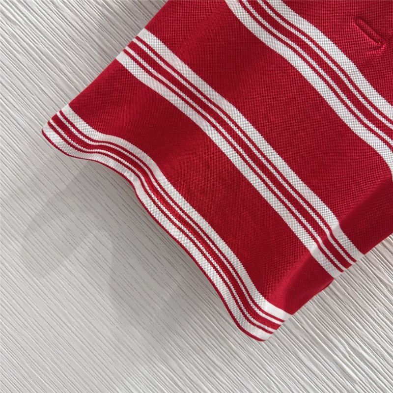 M1um1u contrast striped polo top replica d&g clothing