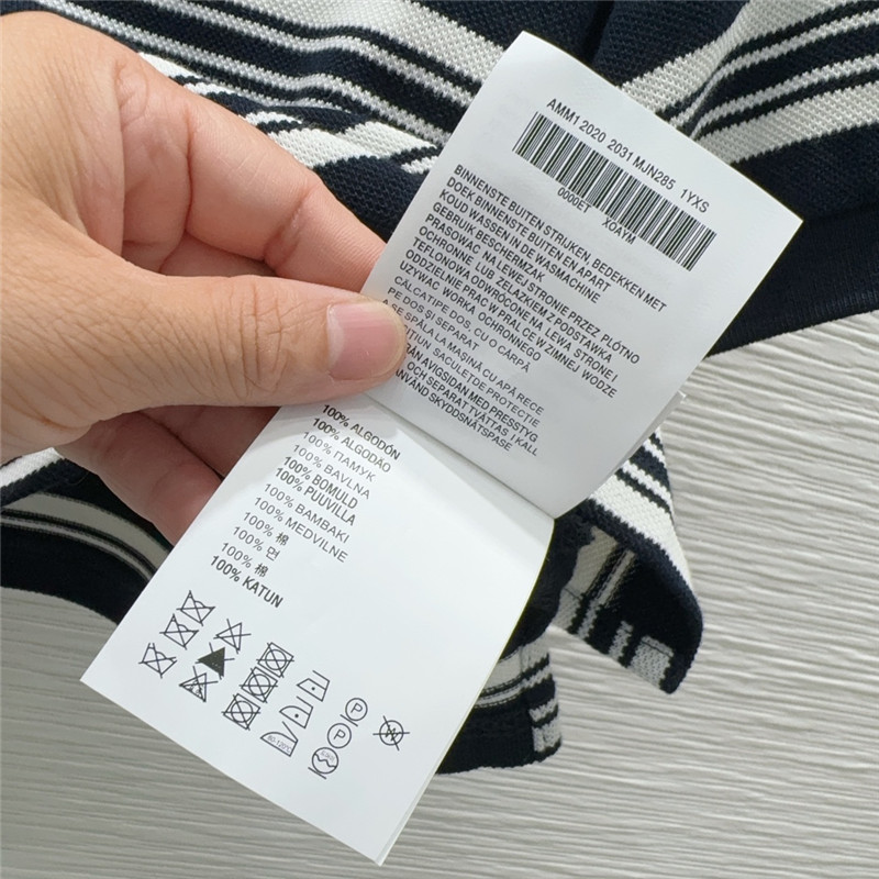 M1um1u contrast striped polo top replica d&g clothing