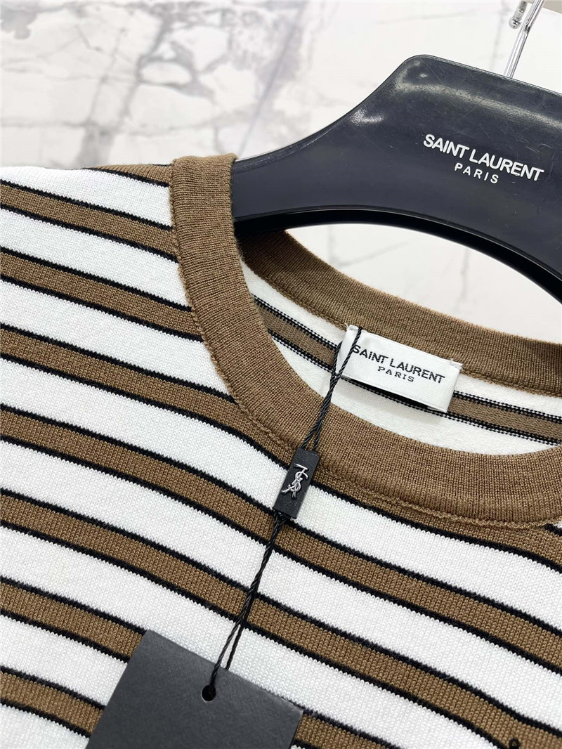 Y51 round neck classic striped knitted short sleeves replica clothes