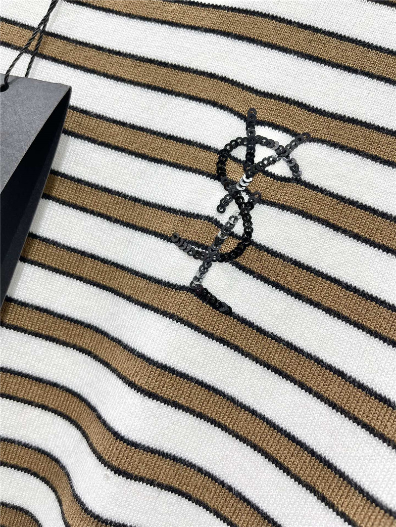 Y51 round neck classic striped knitted short sleeves replica clothes