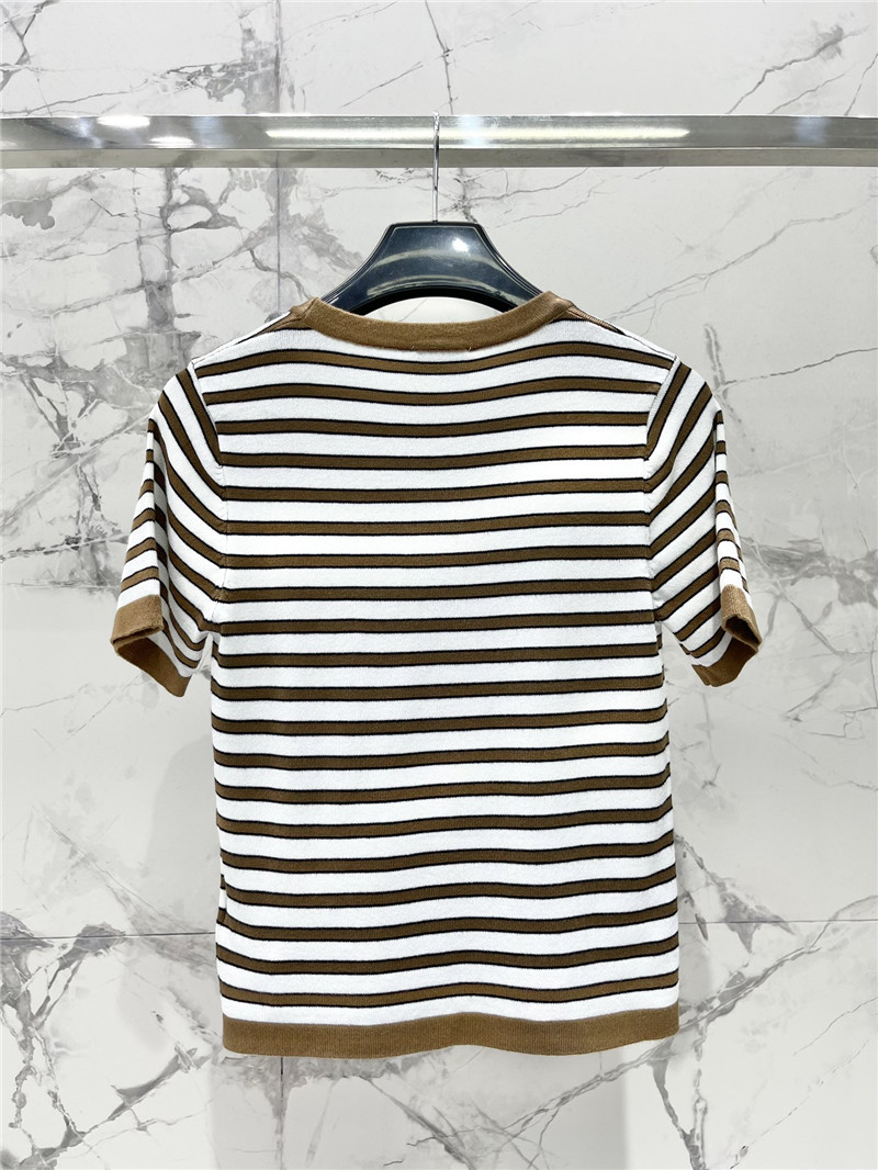 Y51 round neck classic striped knitted short sleeves replica clothes
