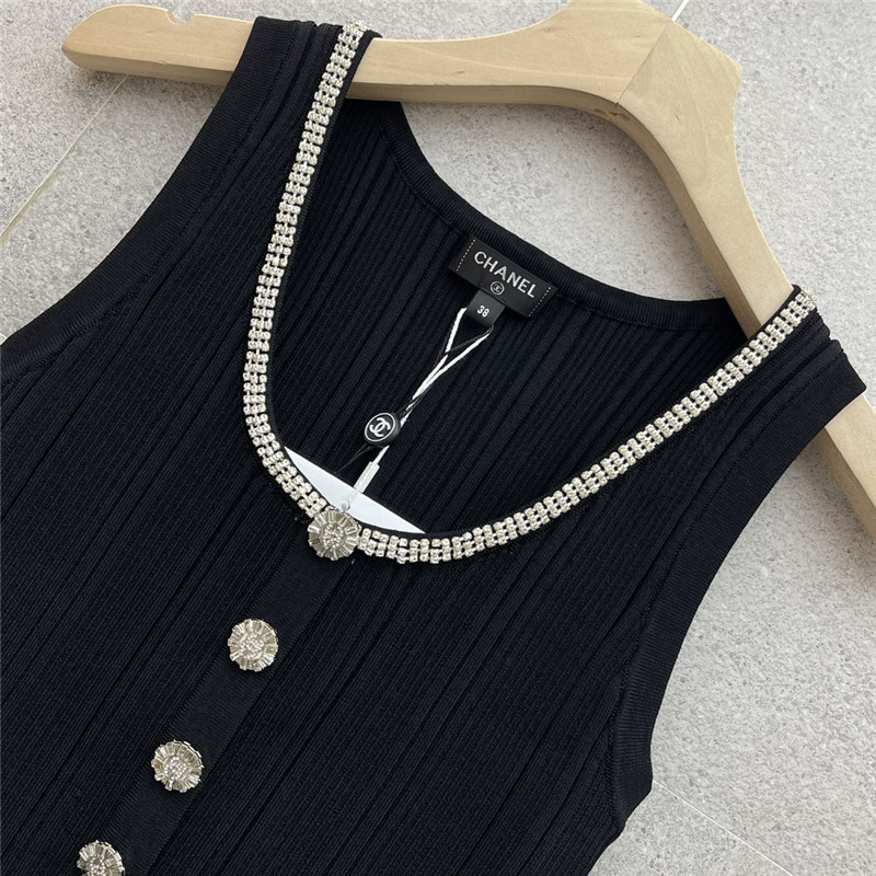 Ch**el u-neck knitted vest replicas clothes