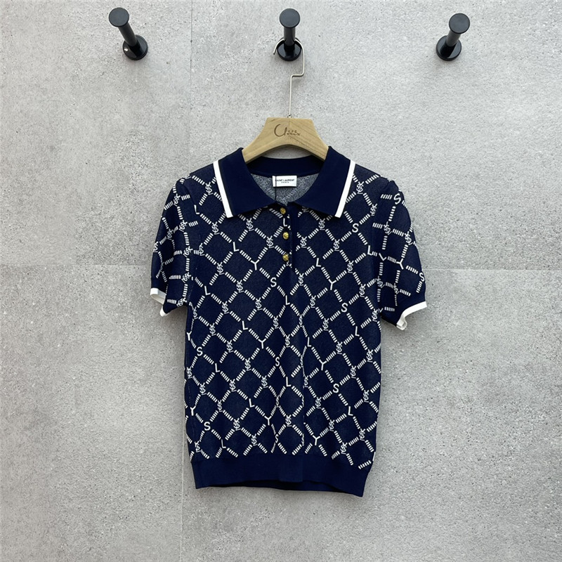 Y51 polo collar knit short sleeves replica clothing