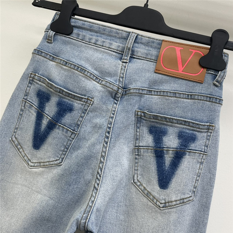 Va1e*ntin0 classic printed jeans replicas clothes