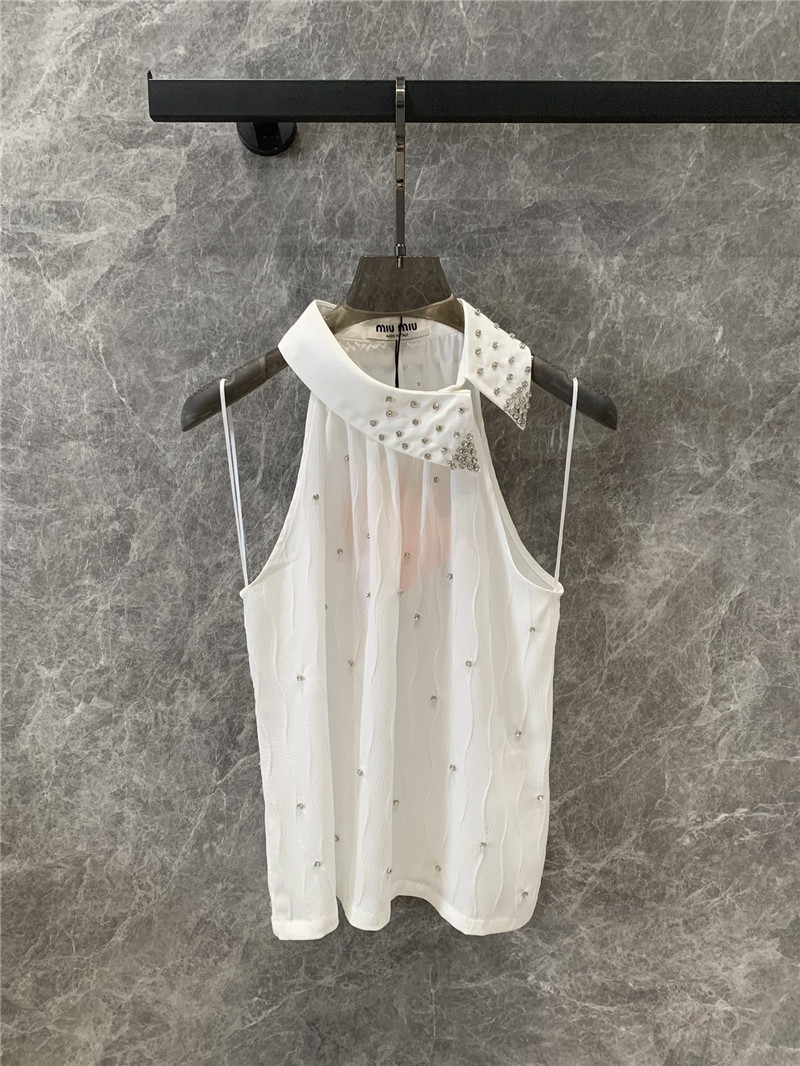 M1um1u beaded sleeveless shirt replica clothing sites