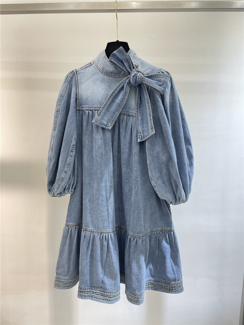 zimm lace-up denim dress replica d&g clothing