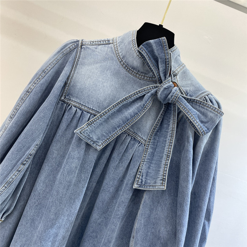 zimm lace-up denim dress replica d&g clothing