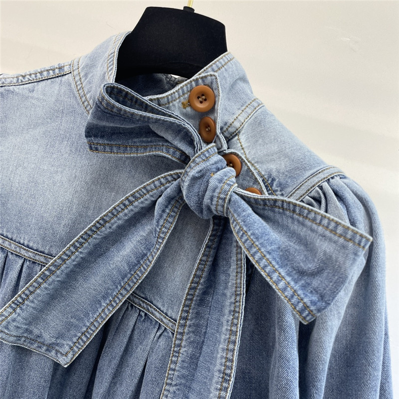 zimm lace-up denim dress replica d&g clothing