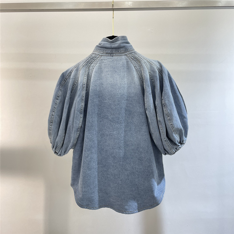 zimm lace-up denim top replica designer clothes