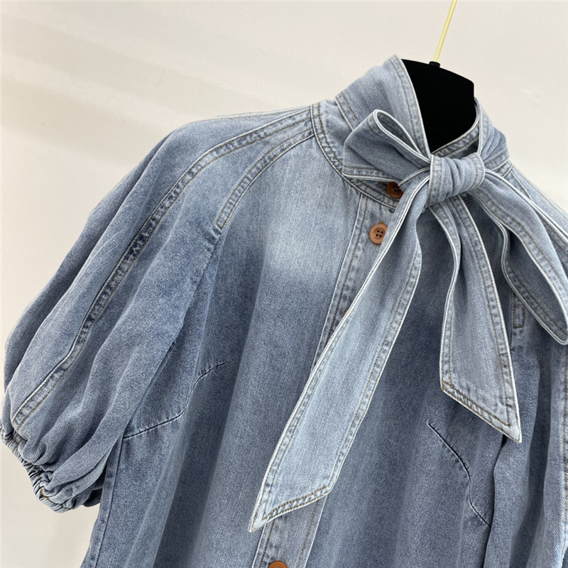 zimm lace-up denim top replica designer clothes