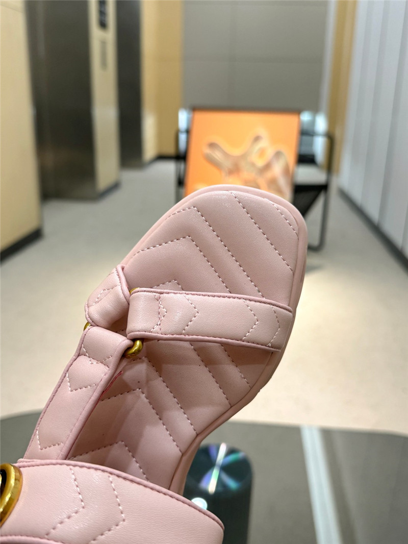 Gvc*1 double g strappy house sandals in pink quilted leather