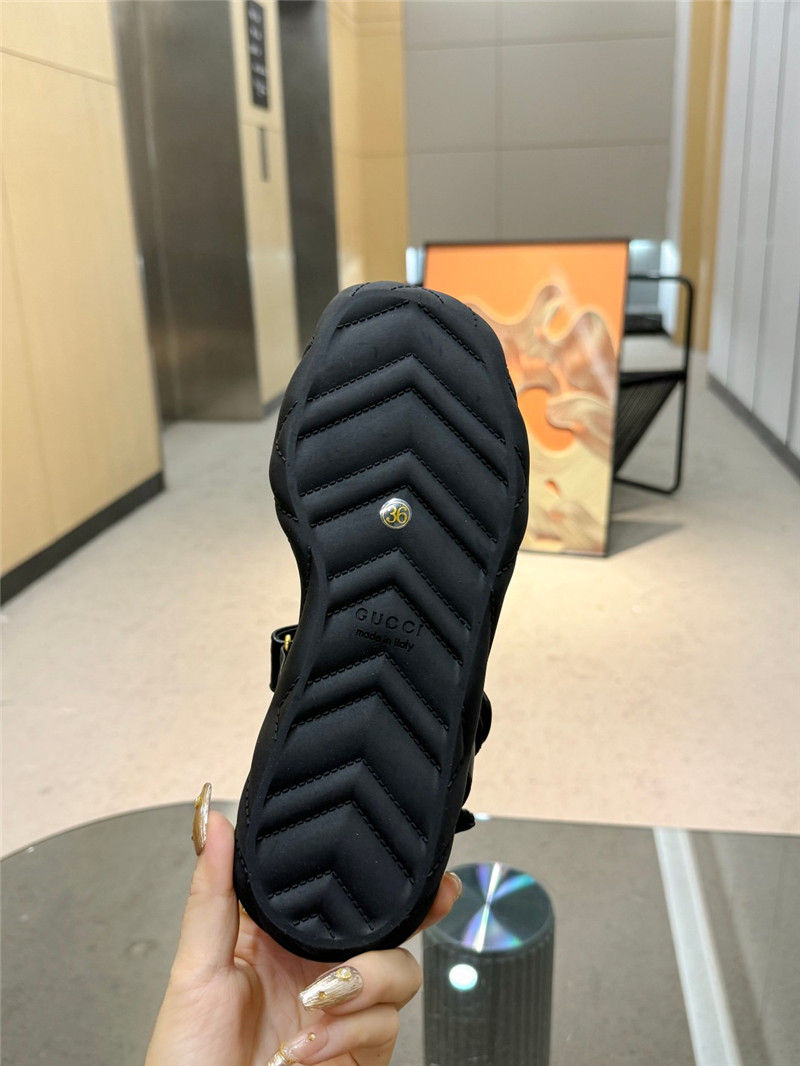 Gvc*1 double g strappy house sandals in black quilted leather