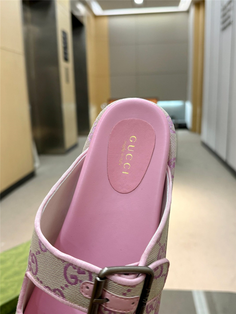 Gvc*1 platform strap sandals in pink oblique canvas