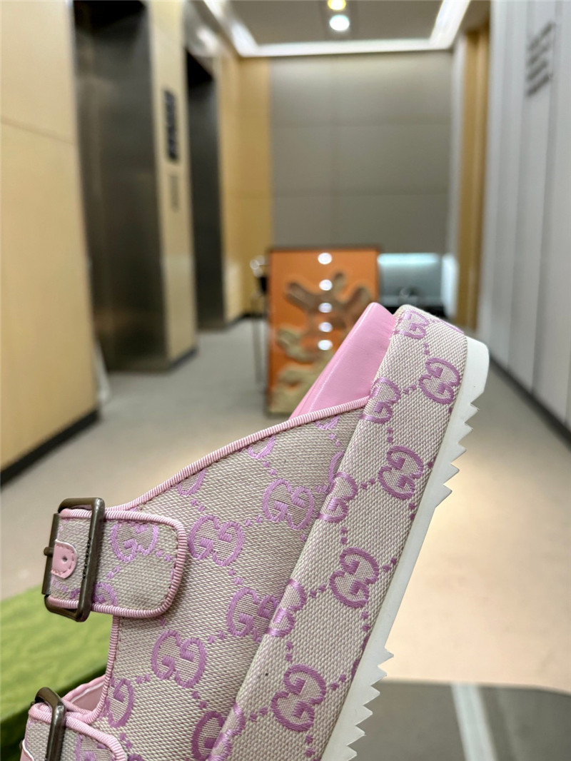 Gvc*1 platform strap sandals in pink oblique canvas