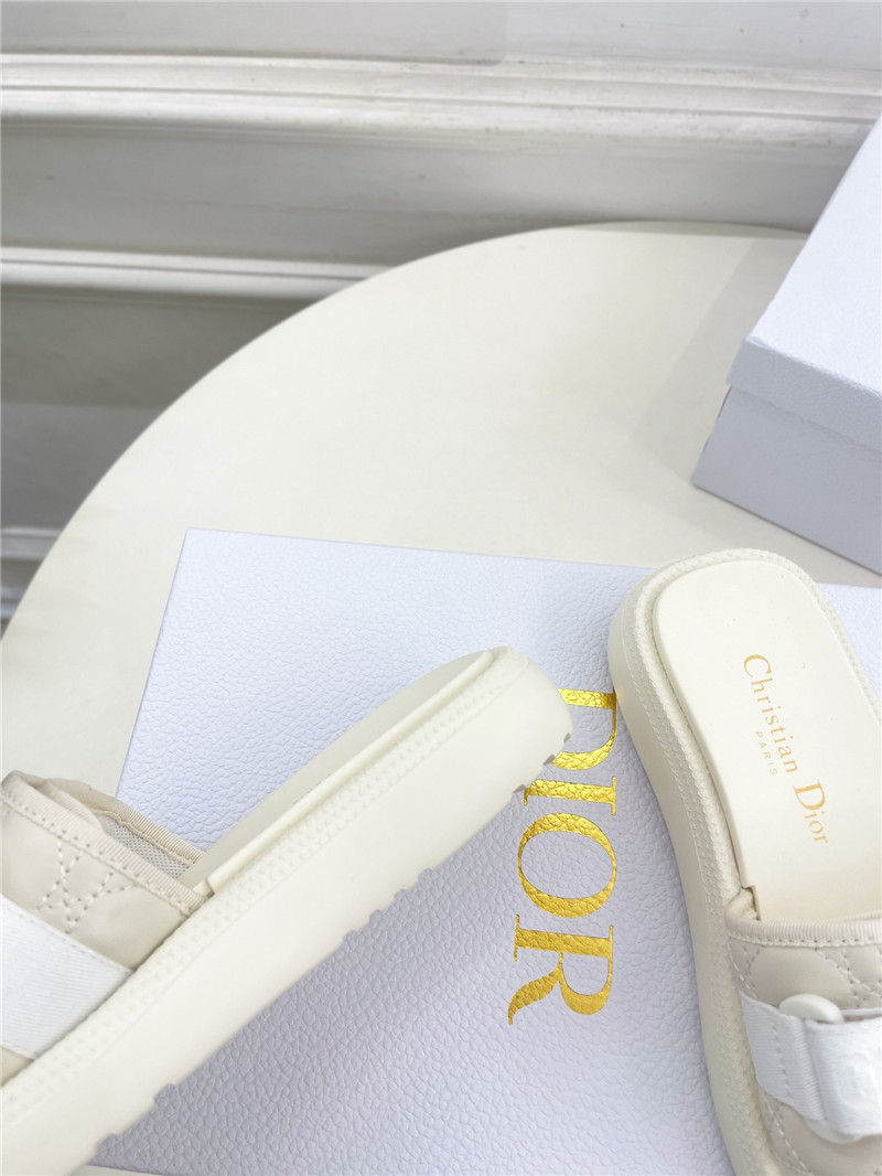 Dio(r)evolution Slide Glitter Tech White Quilted Leather