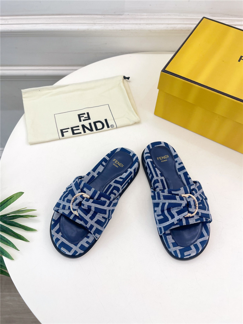 F**di feel blue ff jacquard slides