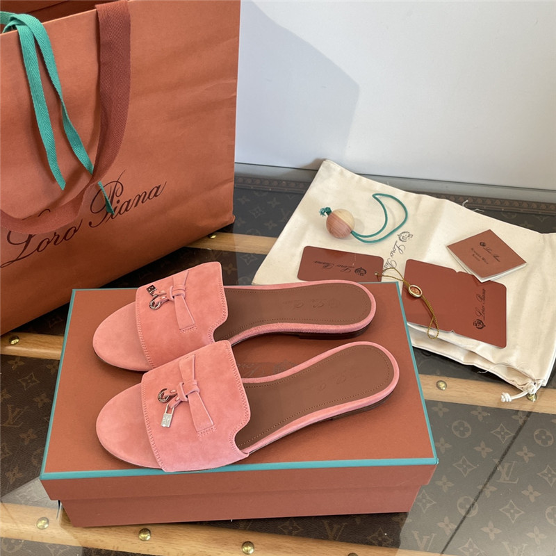 L0r0 P1ana summer charms sandals in halite suede goatskin