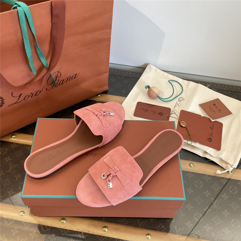 L0r0 P1ana summer charms sandals in halite suede goatskin