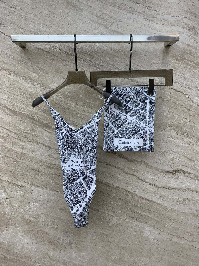 D10r paris map print camisole swimsuit replica clothes
