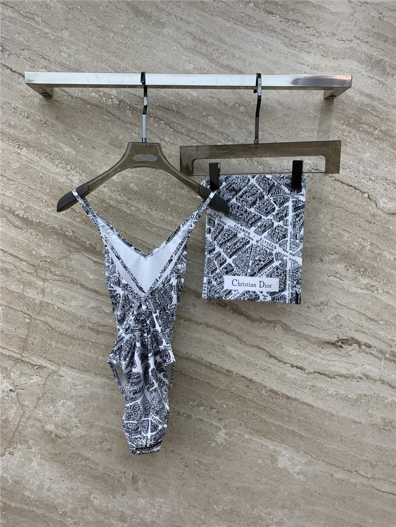 D10r paris map print camisole swimsuit replica clothes