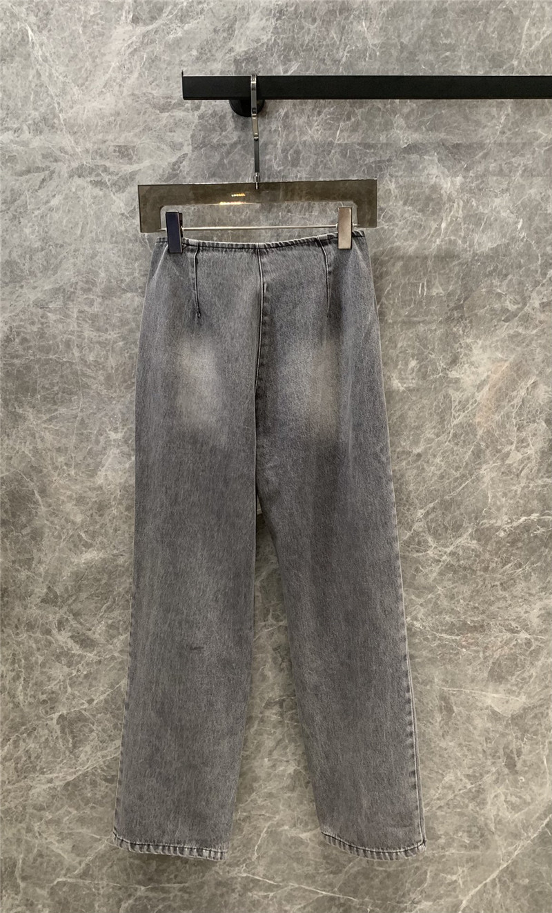 Ch**el camellia hollow front pocket jeans replica clothes