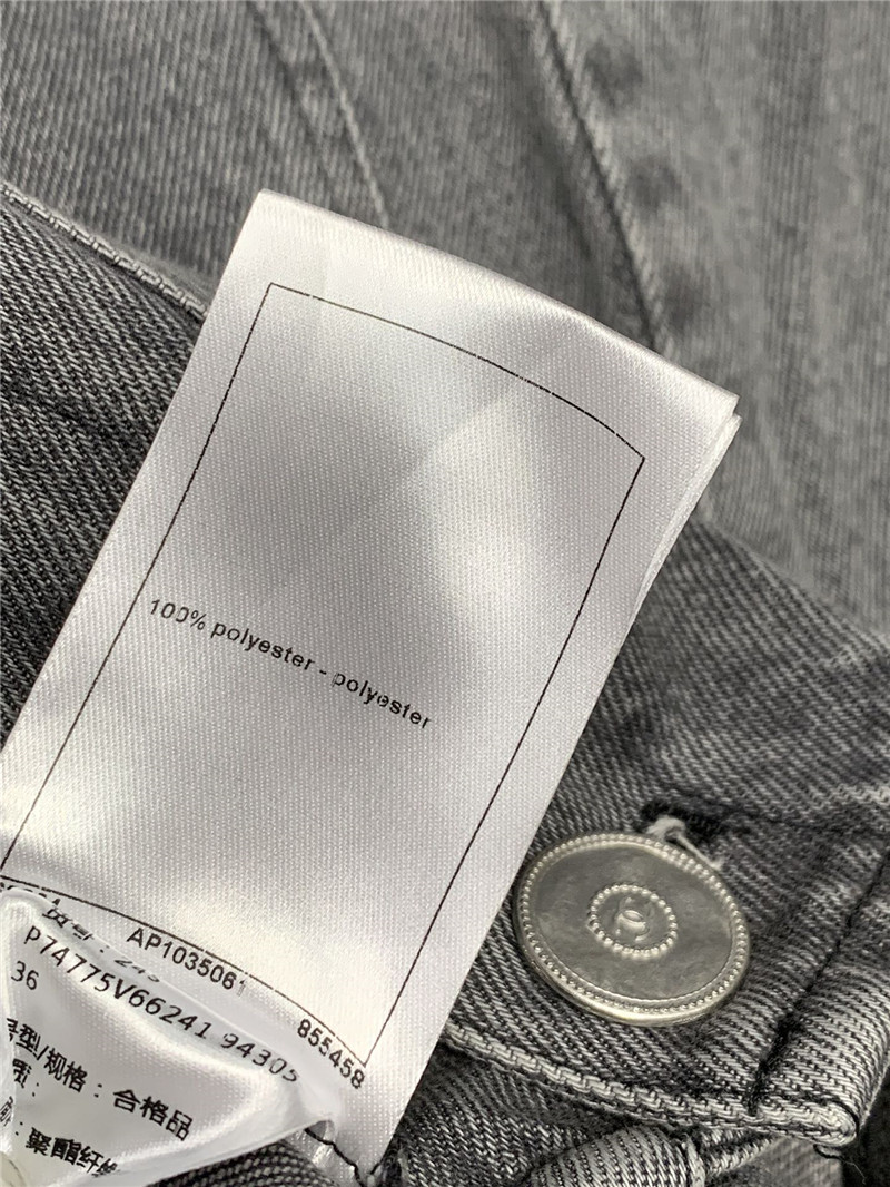 Ch**el camellia hollow front pocket jeans replica clothes