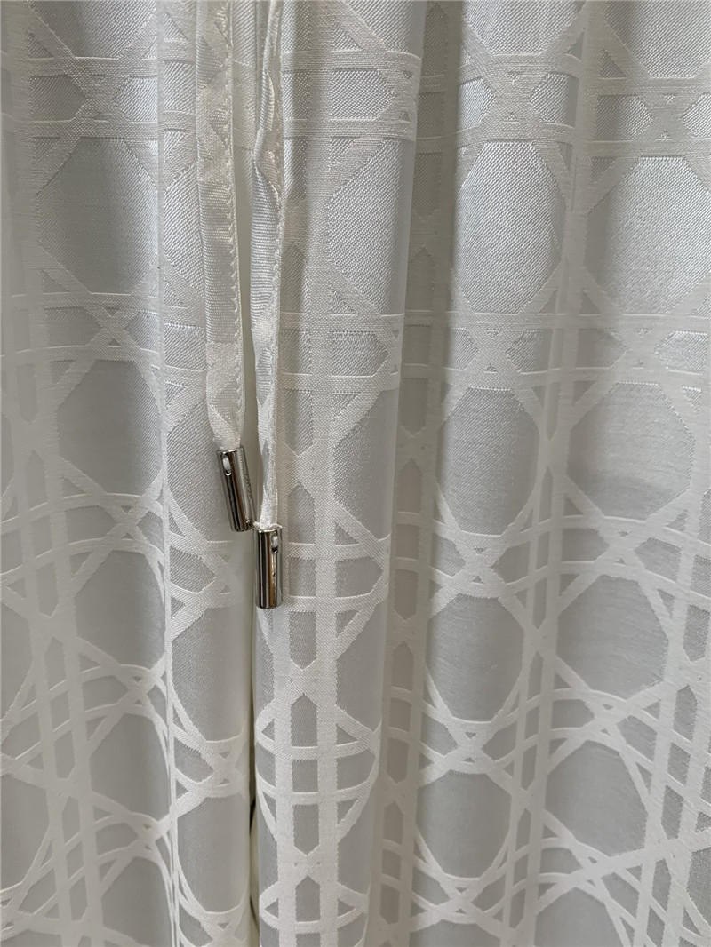 D10r oblique white jacquard velvet wide-leg pants