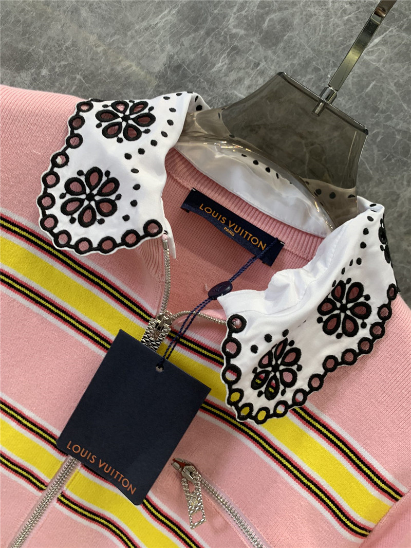 l0vis Vvtt0n lv zipper chest striped sweater replica clothes