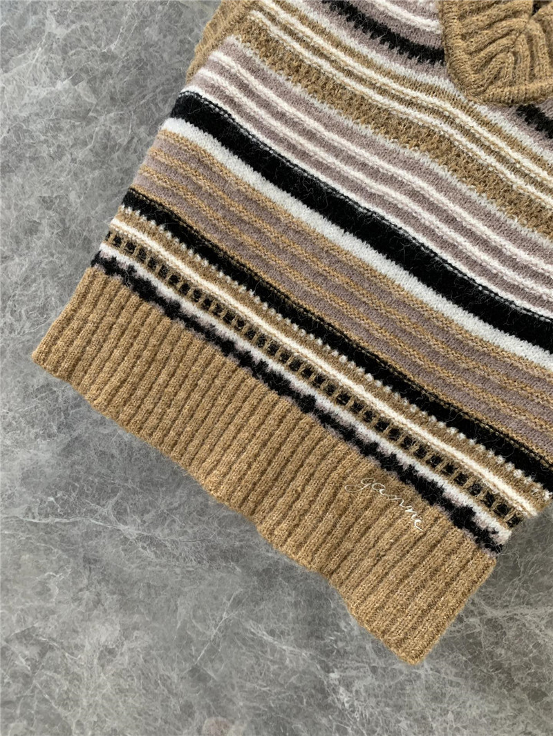 Ganni V-neck striped color block knit vest replica clothing