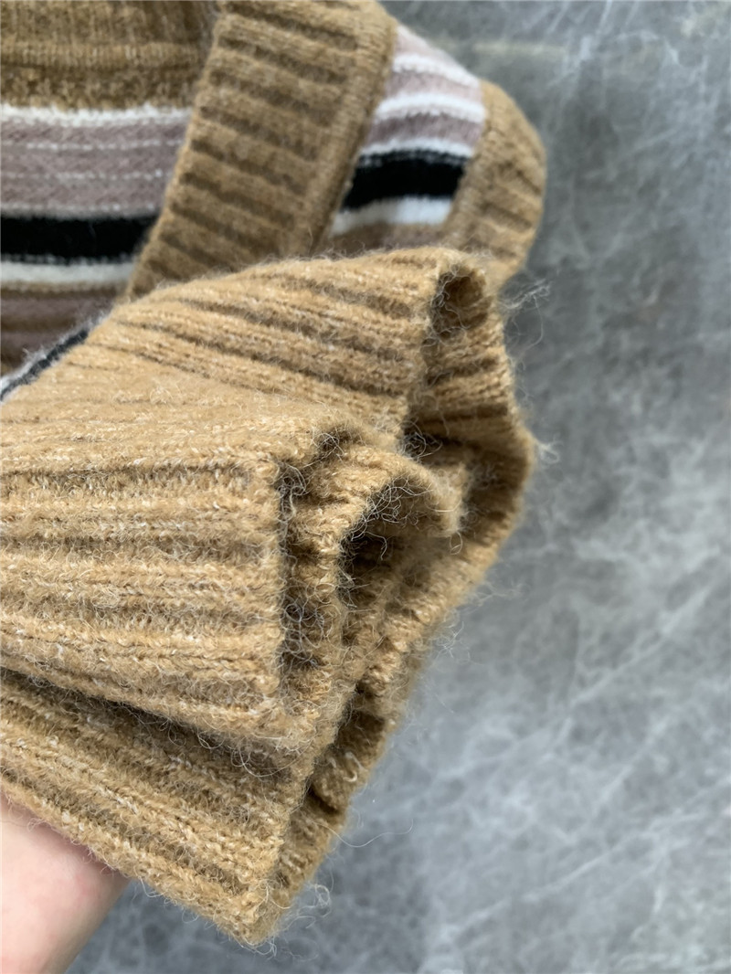 Ganni V-neck striped color block knit vest replica clothing