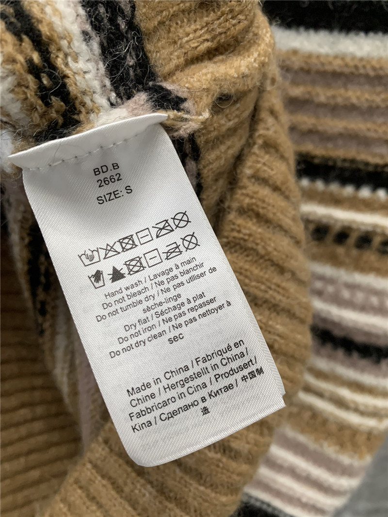 Ganni V-neck striped color block knit vest replica clothing