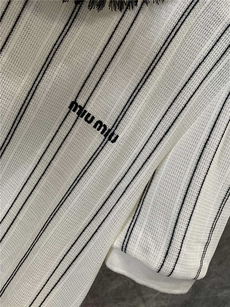 M1um1u vertical striped short-sleeved top replica designer clothes
