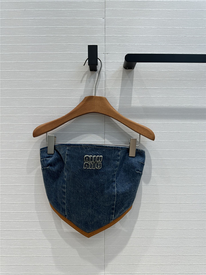 M1um1u denim tube top small vest replicas clothes