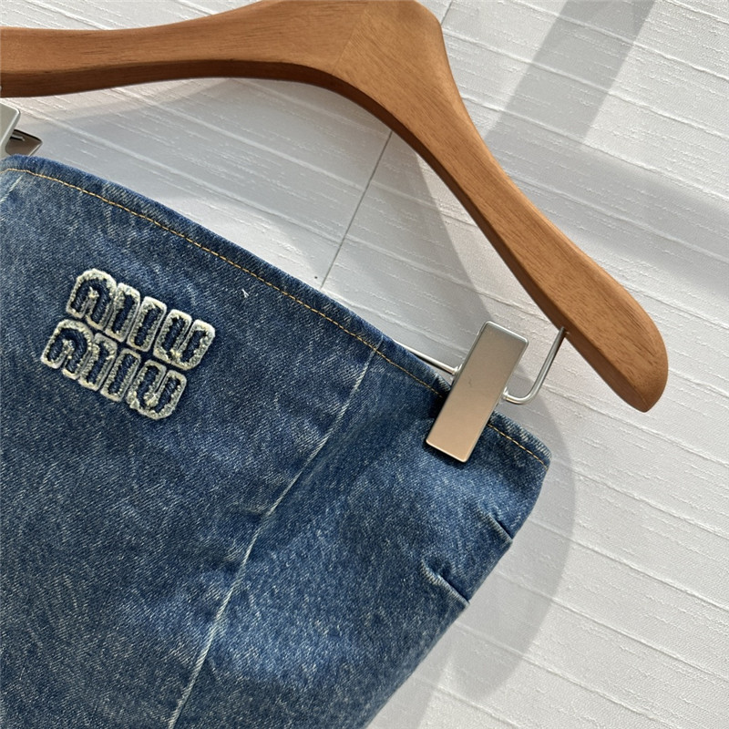 M1um1u denim tube top small vest replicas clothes