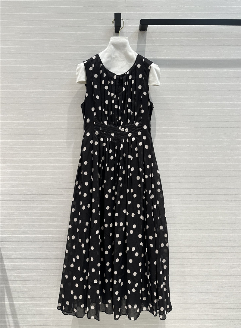 Vanitoo polka dot print silk-cotton dress replica clothes